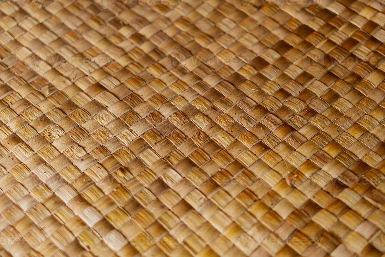 Close-Up of a Woven Natural Fiber Mat photo