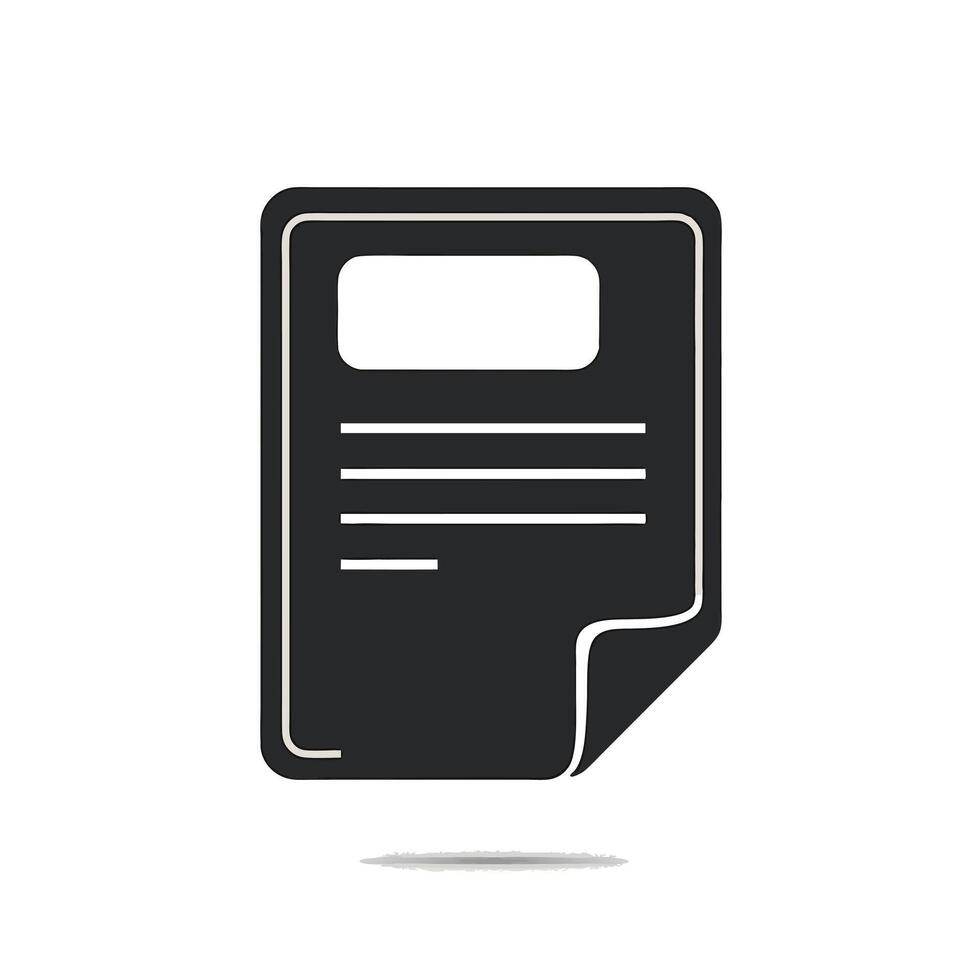 Document file icon with folded corner detail. vector