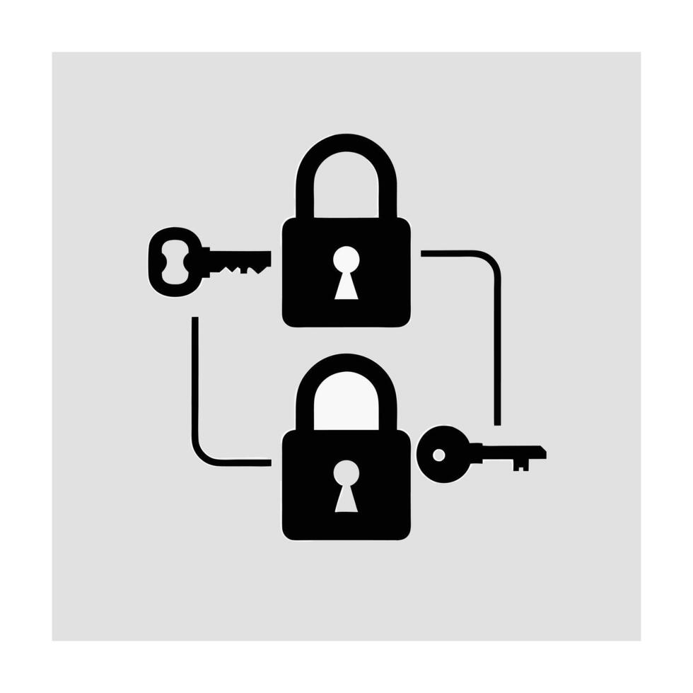 Lock and unlock icons with open and closed padlocks. vector