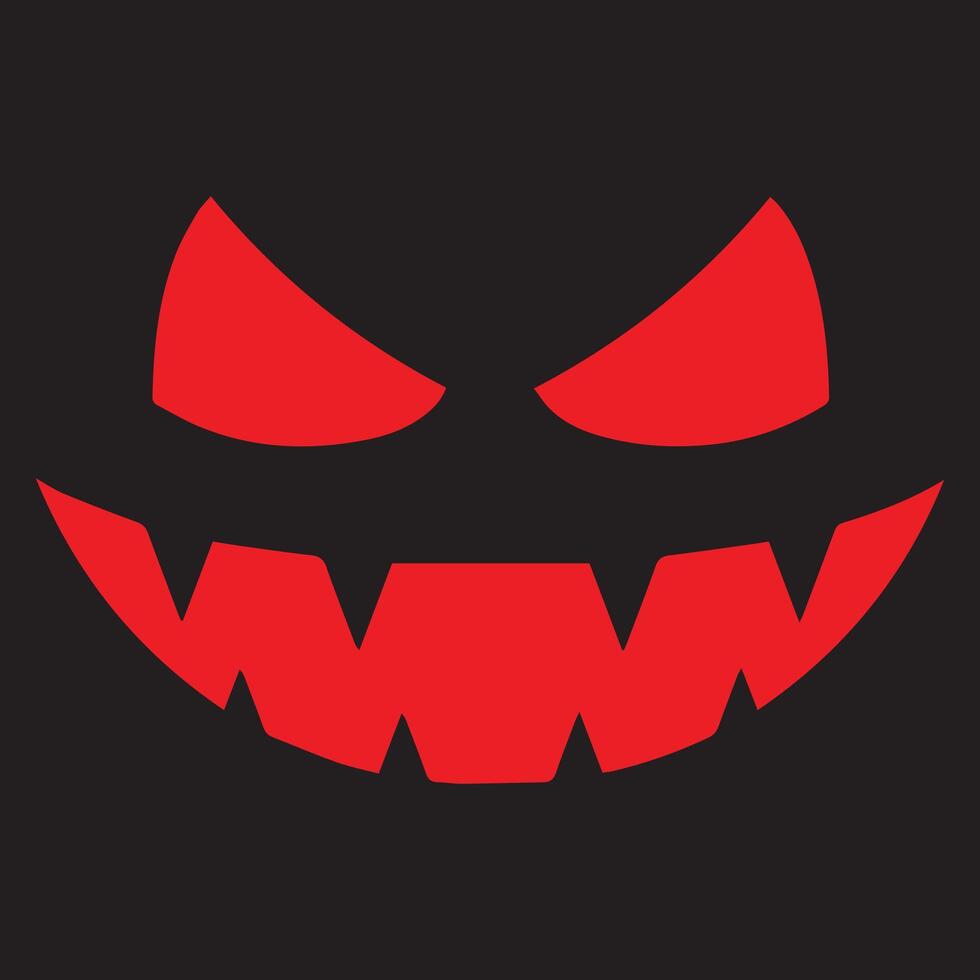 Halloween spooky face icon illustration. vector