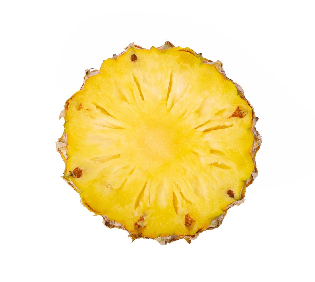 slice of pineapple on white background photo