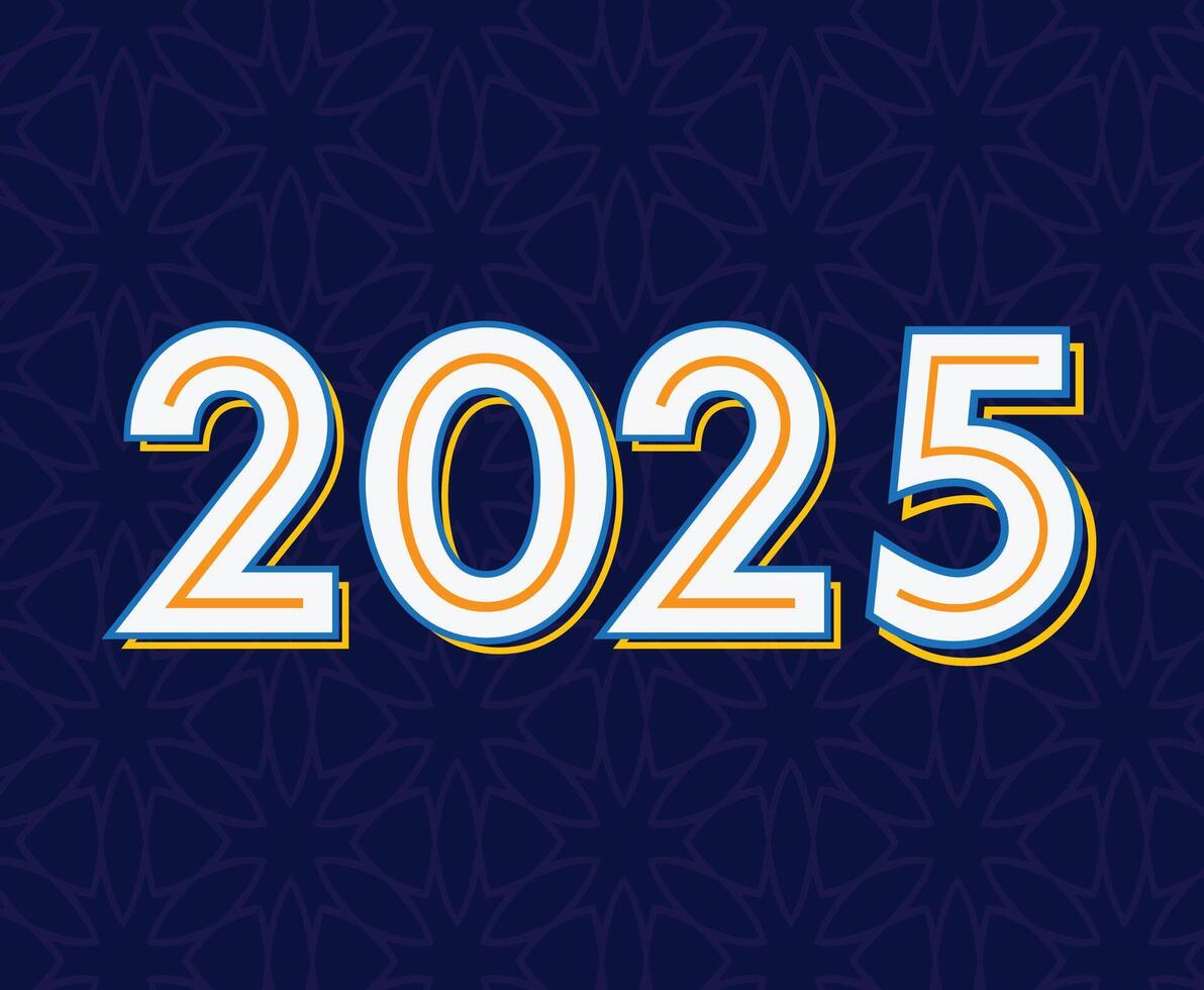2025 Happy New Year Design Abstract Logo Symbol Illustration vector