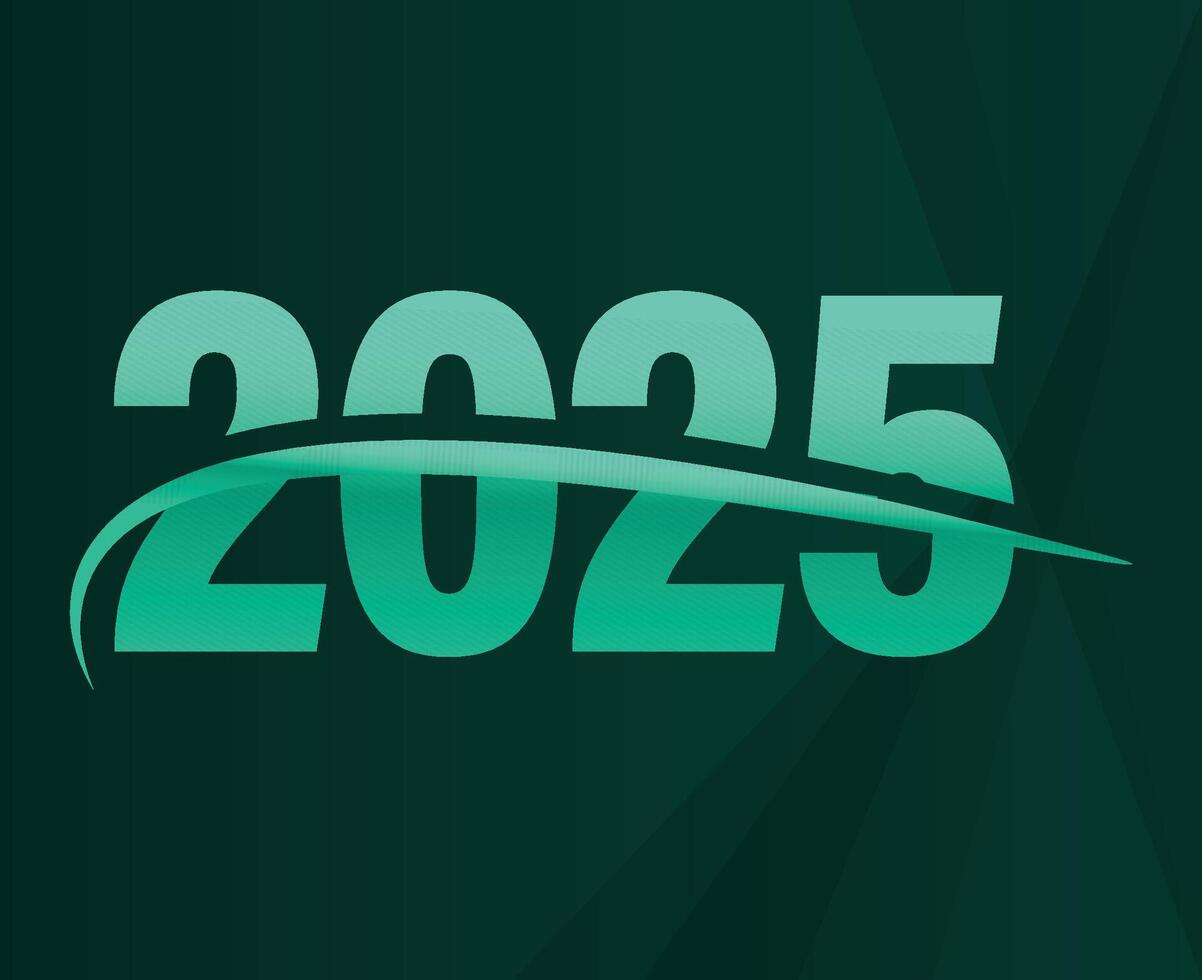 2025 Happy New Year Abstract Green Design Logo Symbol Illustration vector
