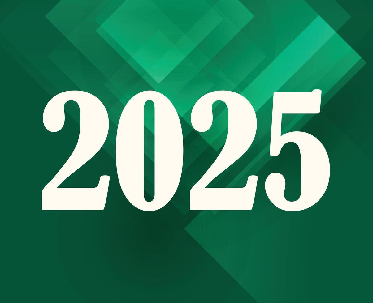 2025 Happy New Year Green And White Design Abstract Logo Symbol Illustration vector