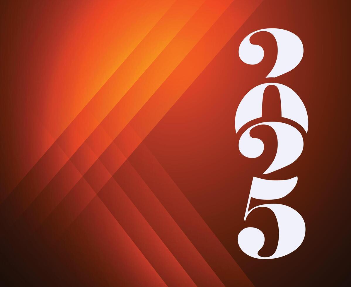 2025 Happy New Year Orange And White Design Elegant Abstract Logo Symbol Illustration vector