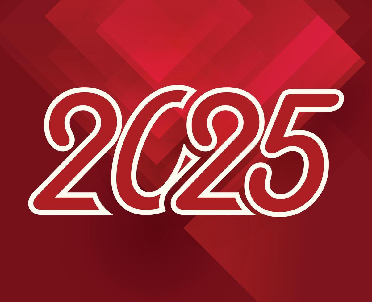2025 Happy New Year Pink Design Elegant Abstract Logo Symbol Illustration vector