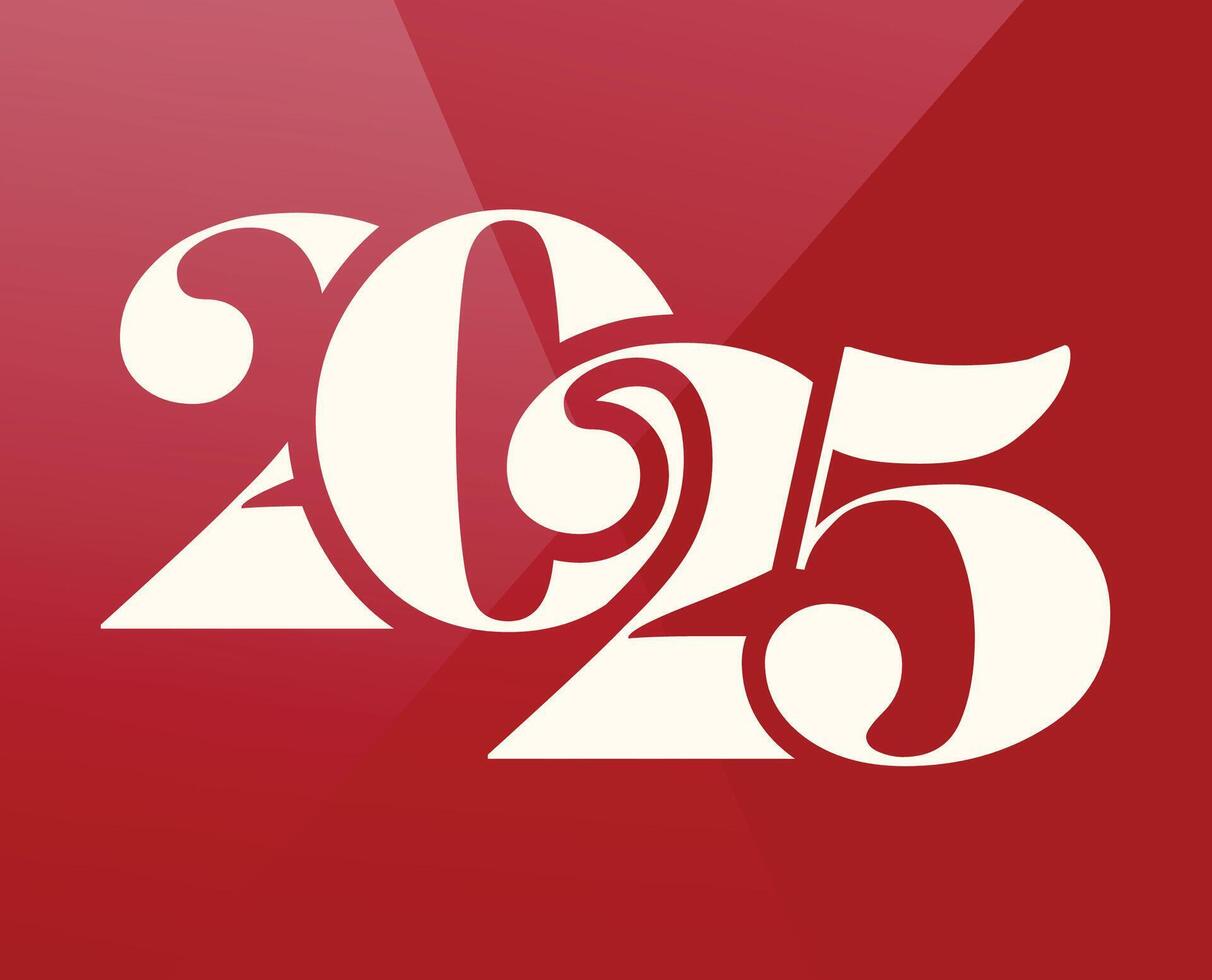2025 Happy New Year Pink And White Design Elegant Abstract Logo Symbol Illustration vector