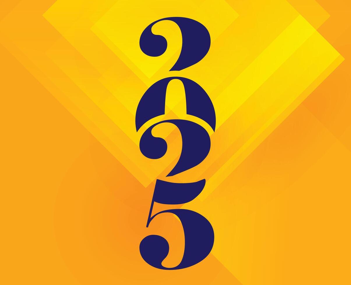 2025 Happy New Year Blue And Yellow Design Elegant Abstract Logo Symbol Illustration vector