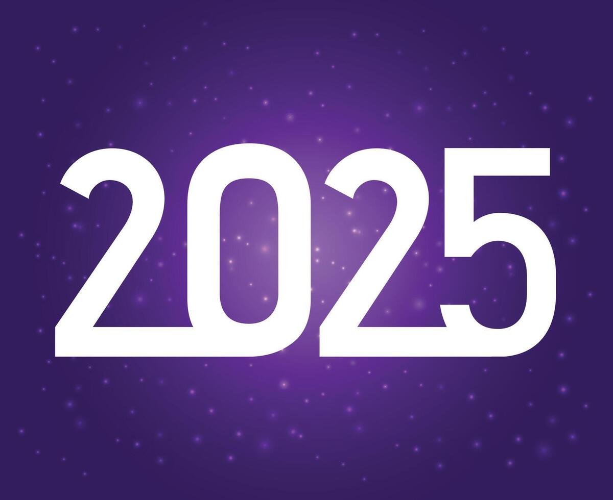 2025 Happy New Year Purple And White Design Festive Abstract Logo Symbol Illustration vector