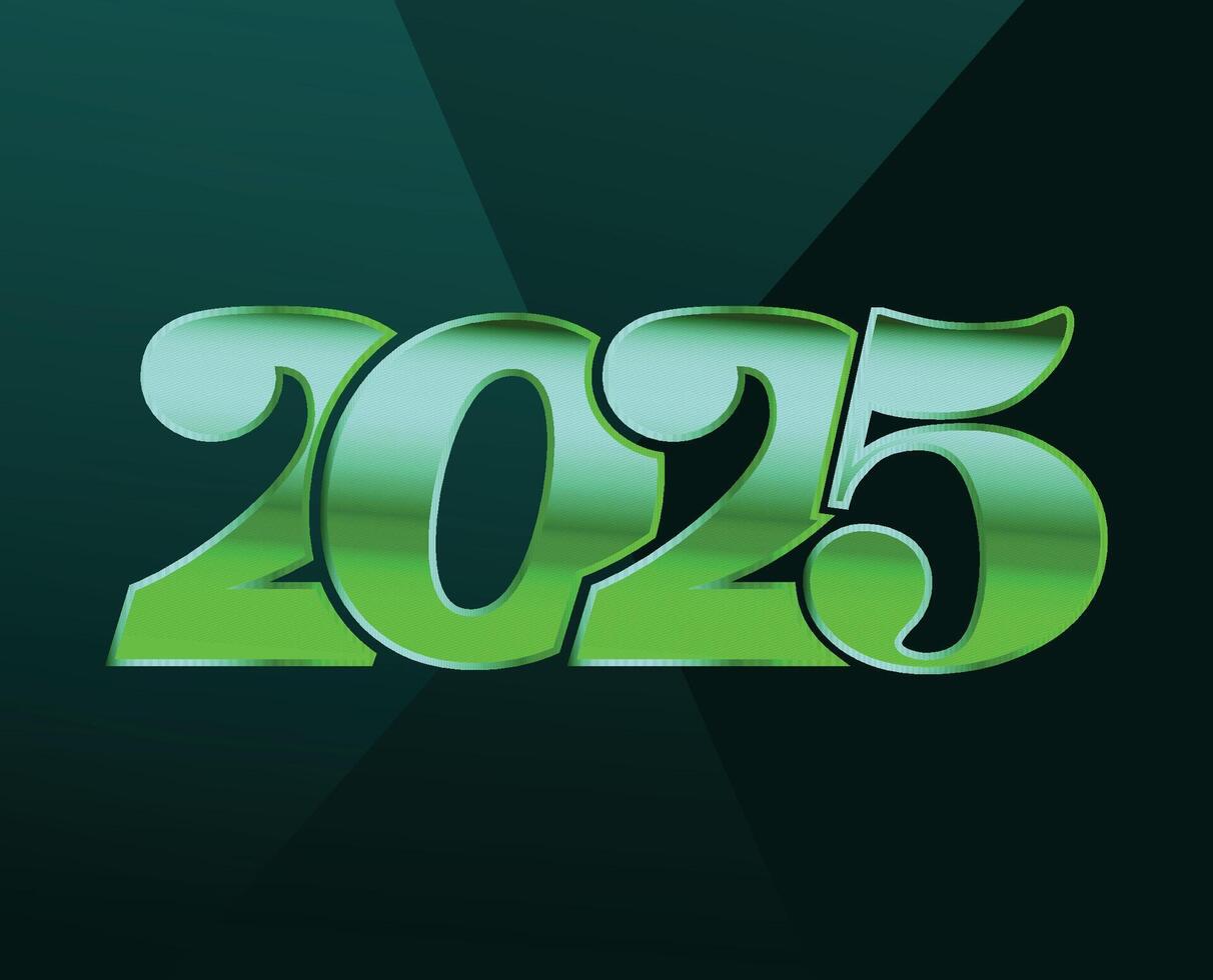Happy New Year 2025 Green Design Elegant Abstract Logo Symbol Illustration vector
