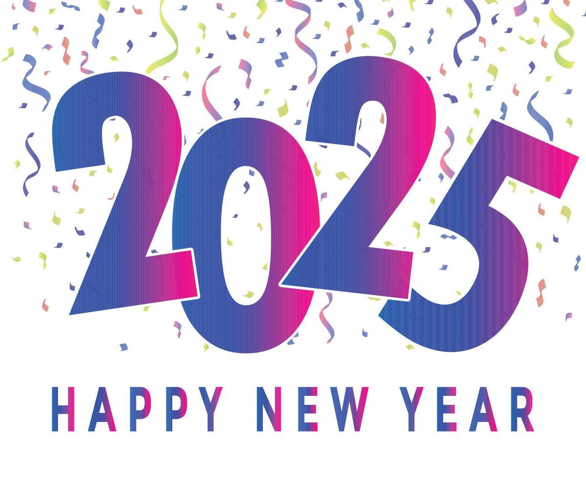 2025 Happy New Year Blue Pink Abstract Festive Elegant Design Illustration vector