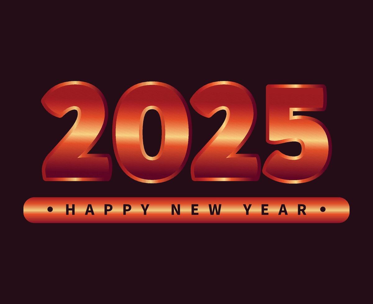 Happy New Year 2025 Design Elegant Abstract Logo Symbol Illustration vector