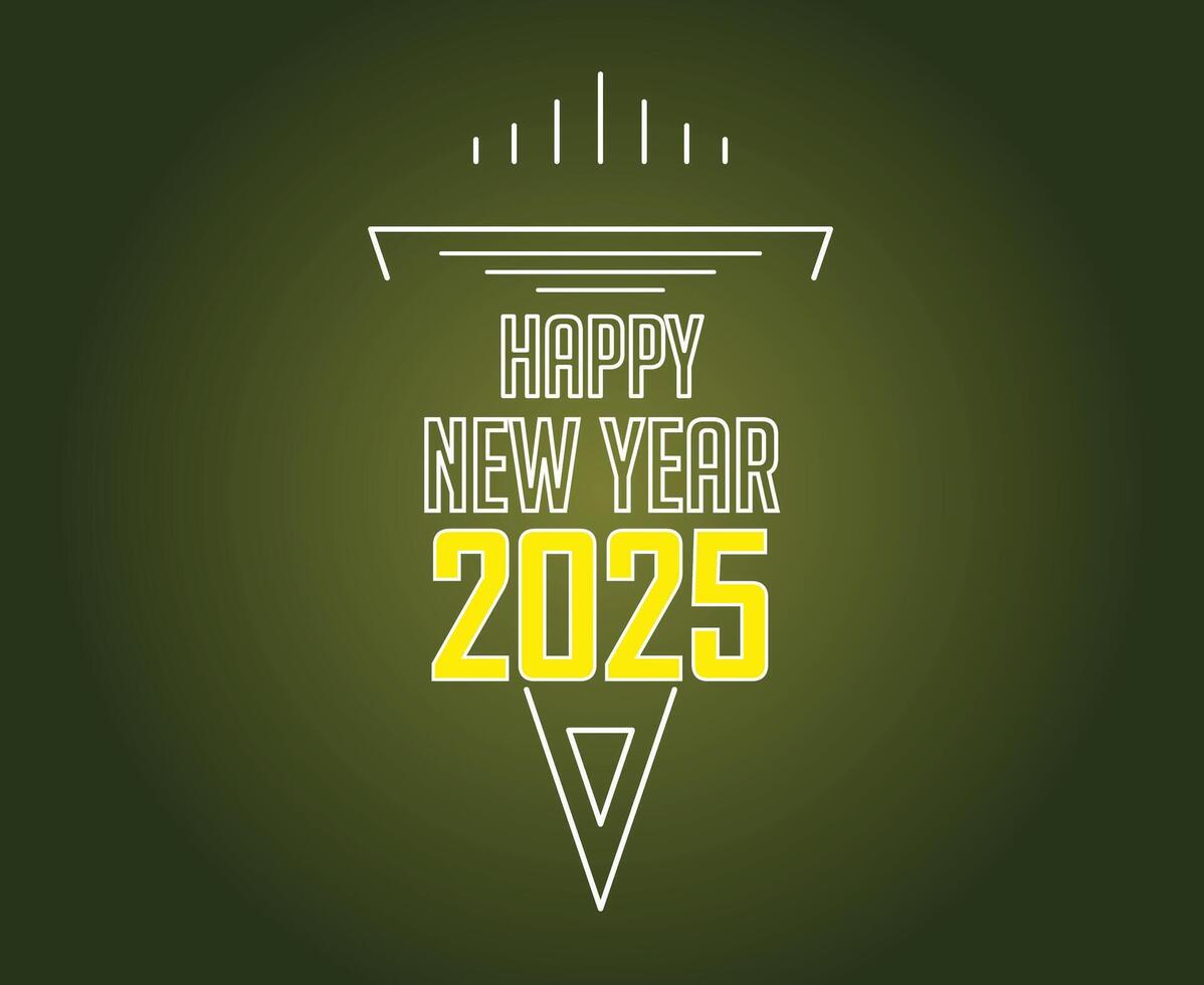 Happy New Year 2025 Design Festive Elegant Abstract Logo Symbol Illustration vector