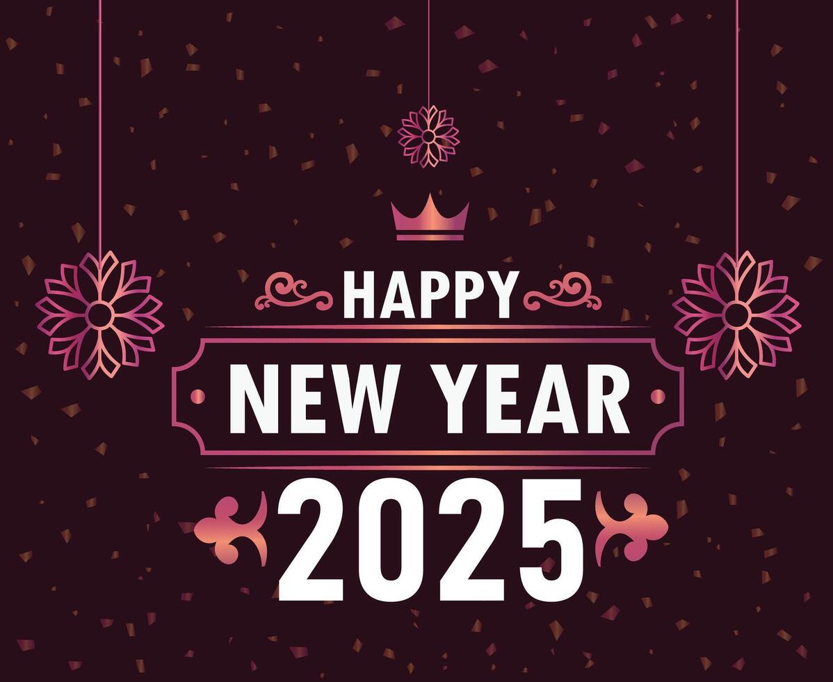 2025 Happy New Year Maroon Design Festive Elegant Abstract Illustration vector
