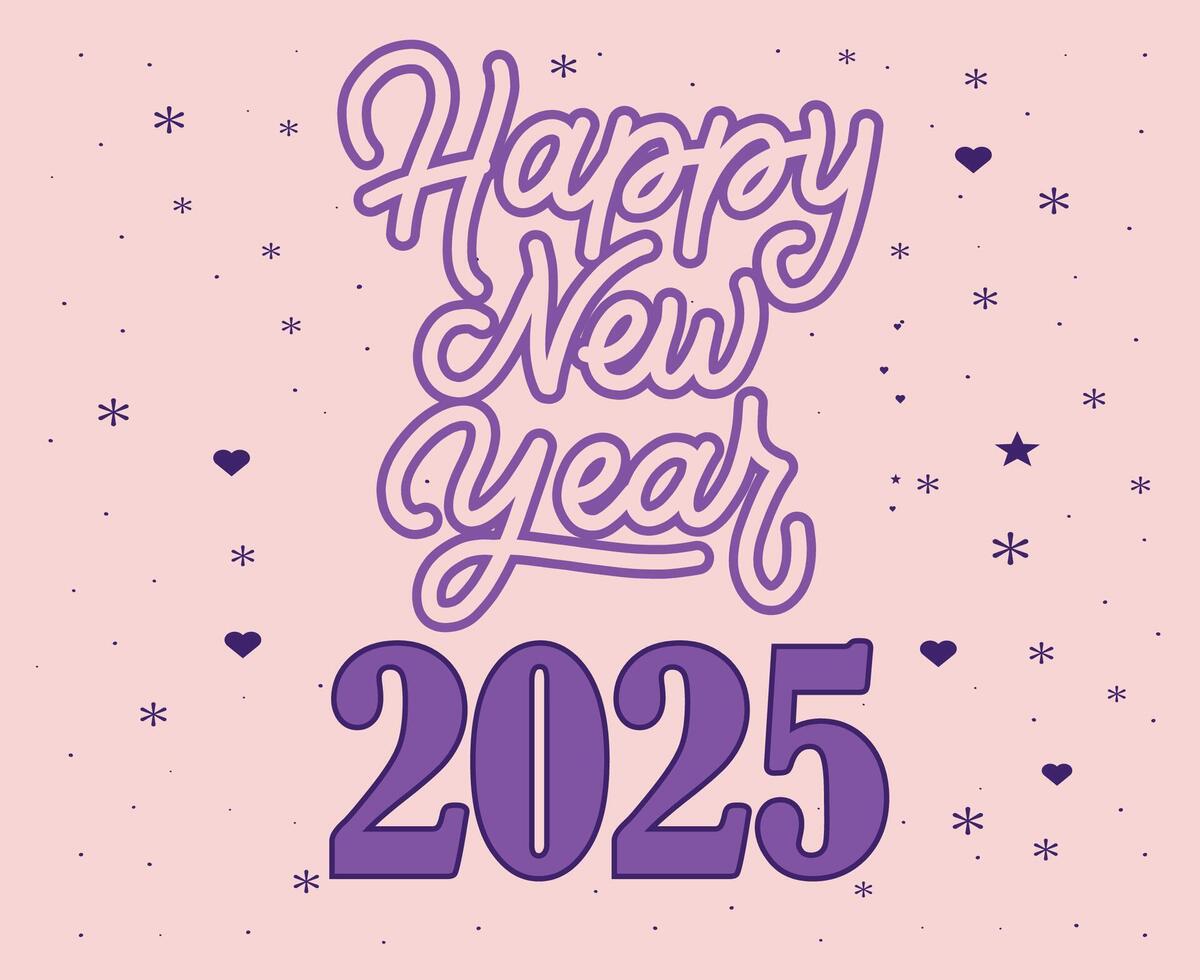 2025 Happy New Year Purple Abstract Festive Elegant Design Illustration vector