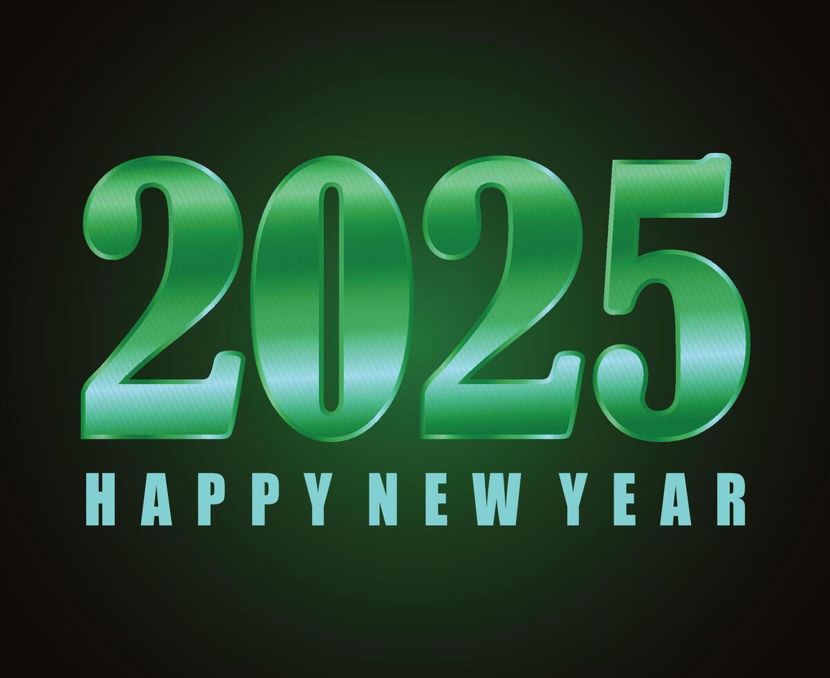 2025 Happy New Year Green Abstract Festive Elegant Design Illustration vector
