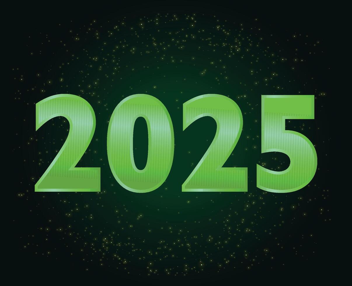 2025 Happy New Year Design Green Festive Abstract Logo Symbol Illustration vector
