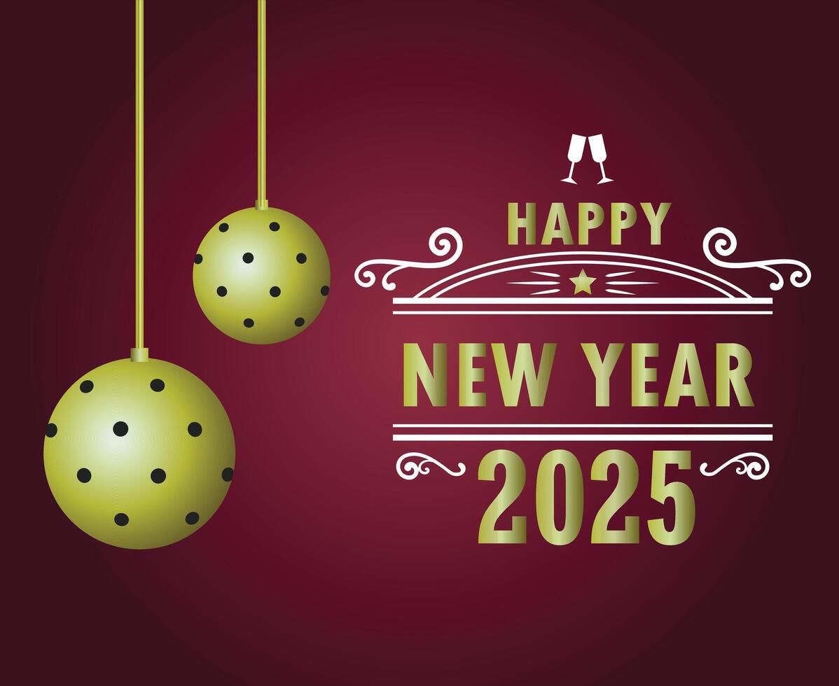 2025 Happy New Year Design Festive Elegant Abstract Illustration vector