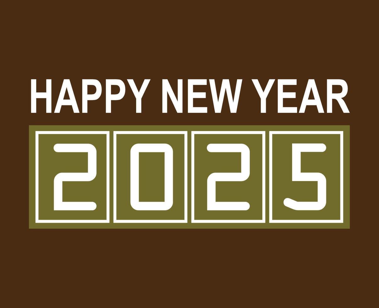 Happy New Year 2025 Design Festive Brown Abstract Illustration vector