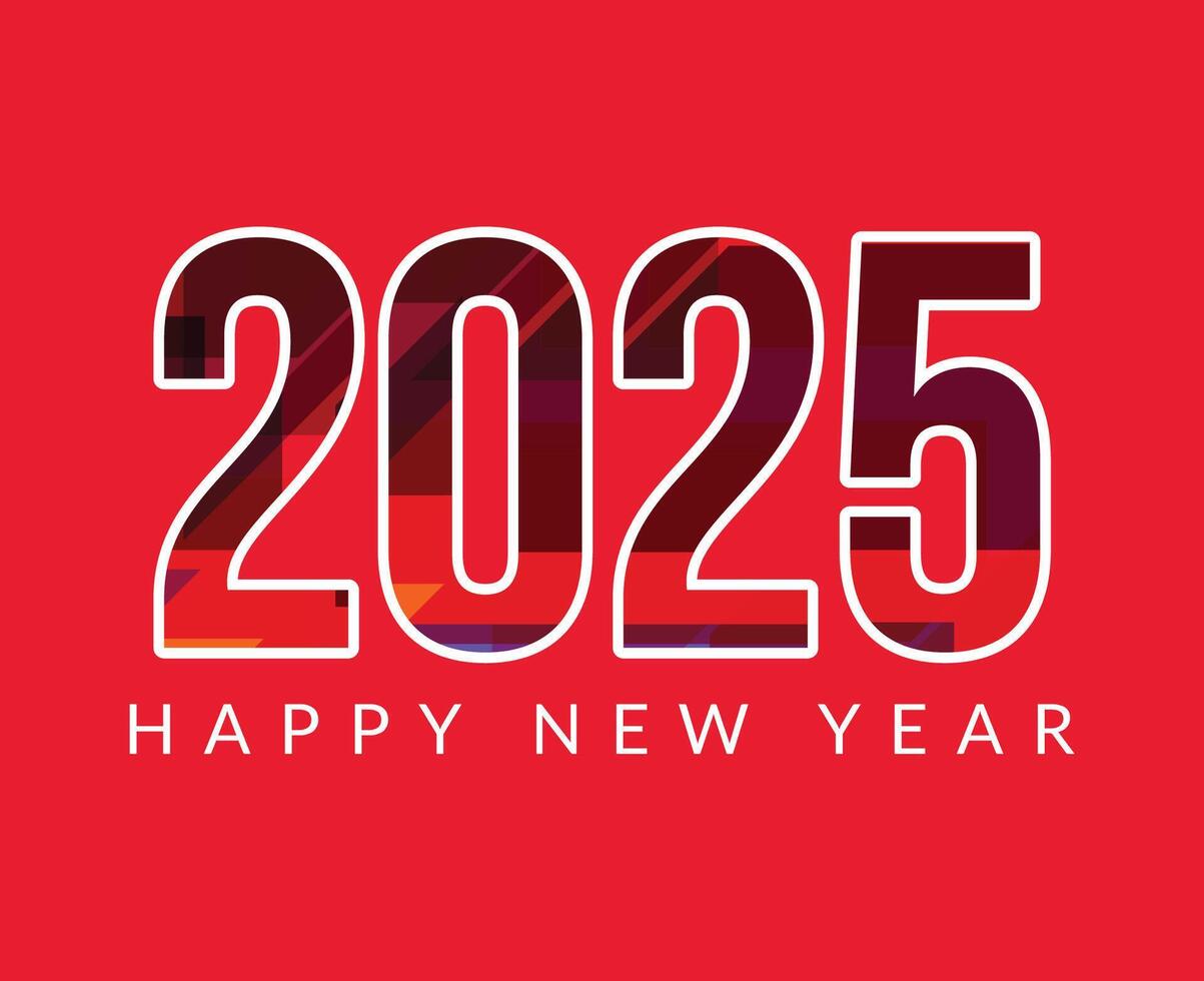 Happy New Year 2025 Design Colorful Abstract Logo Symbol Illustration vector