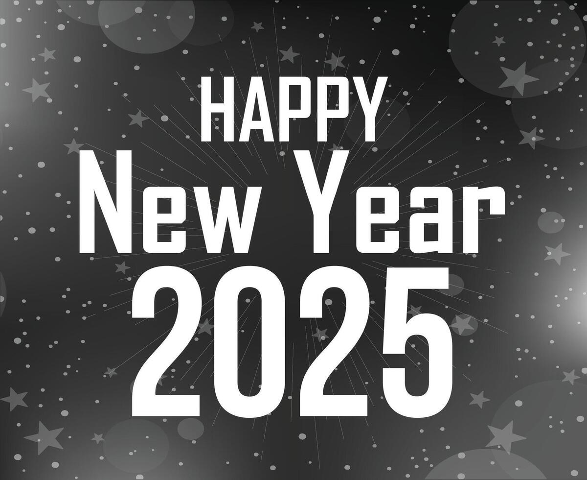 2025 Happy New Year Design Glitter Abstract Logo Symbol Illustration vector