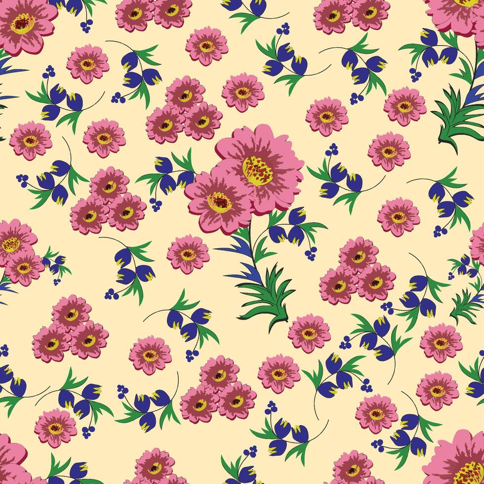 Zinnia flower pattern vector