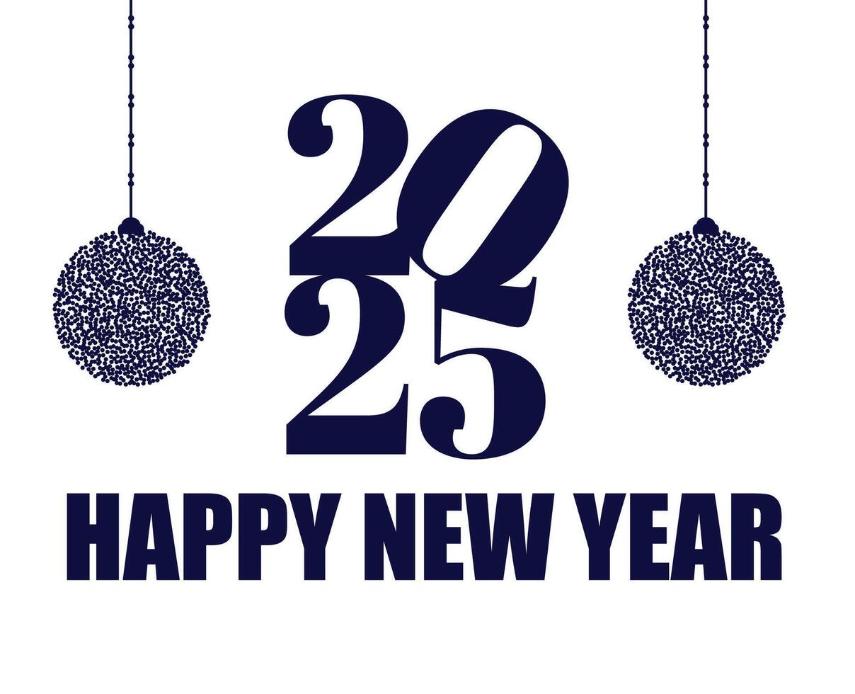 Happy New Year 2025 Abstract Blue Festive Elegant Design Illustration vector