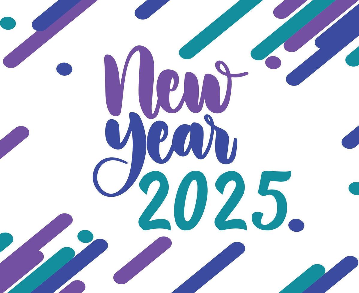 Happy New Year 2025 Design Festive Purple And Blue Abstract Illustration vector