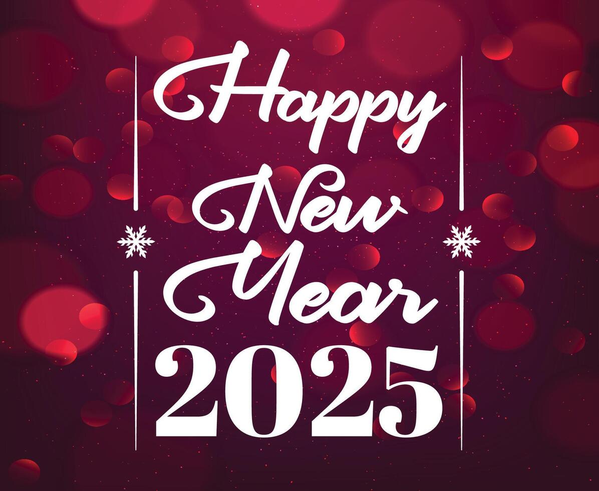Happy New Year 2025 Abstract Maroon And White Festive Design Illustration vector