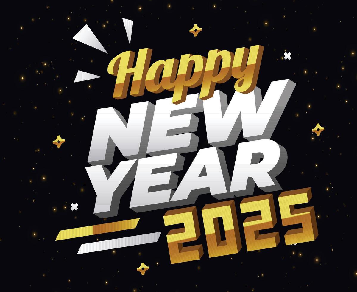 Happy New Year 2025 Abstract Gold Festive Elegant Design Illustration vector