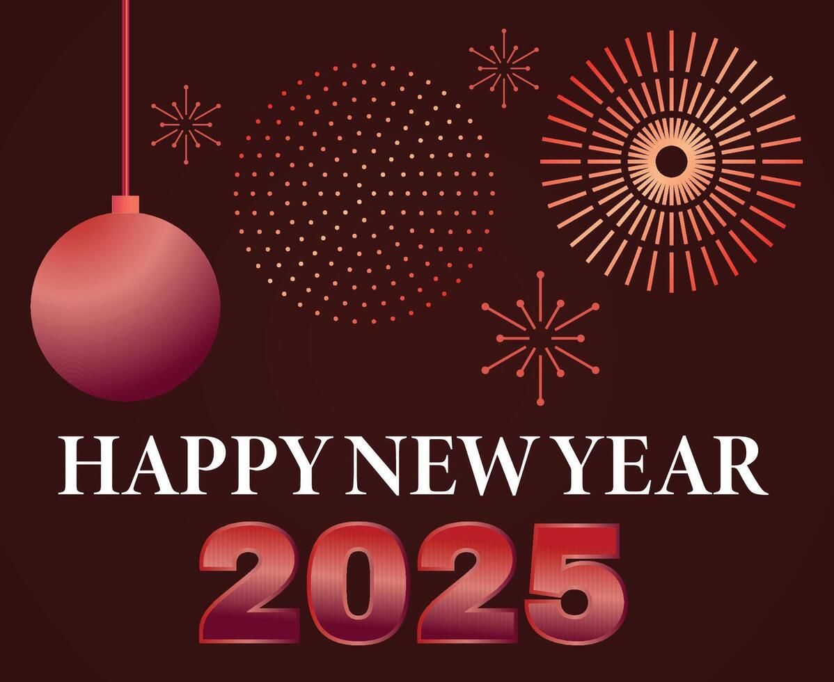 Happy New Year 2025 Abstract Maroon Festive Elegant Design Illustration vector