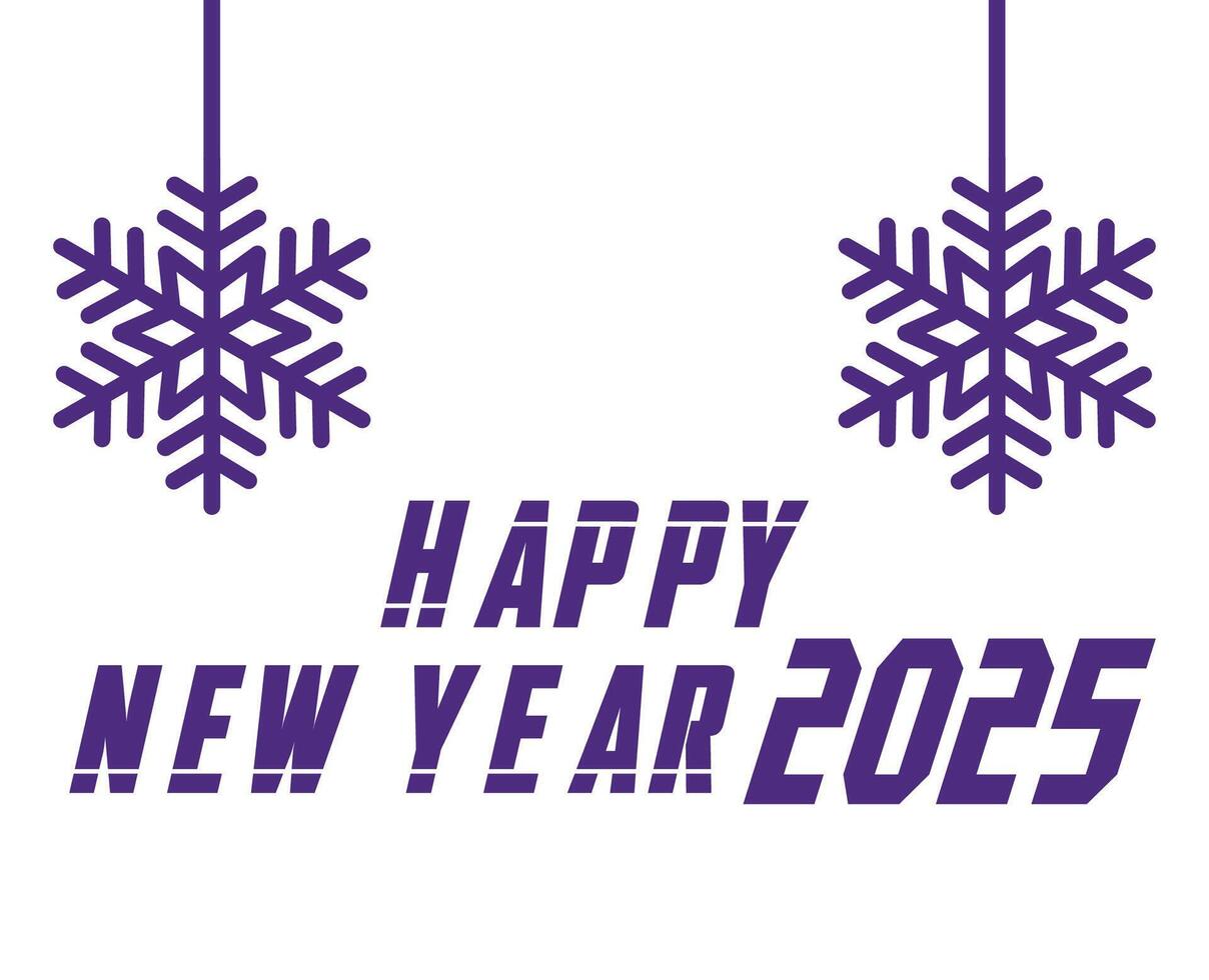 Happy New Year 2025 Design Festive Purple Abstract Illustration vector