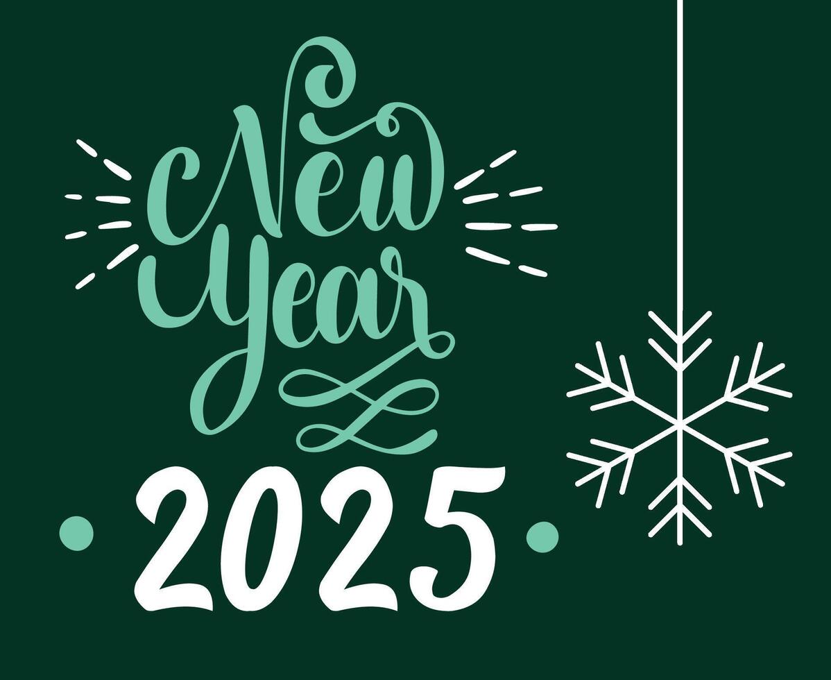 New Year 2025 Design Green And White Festive Abstract Illustration vector