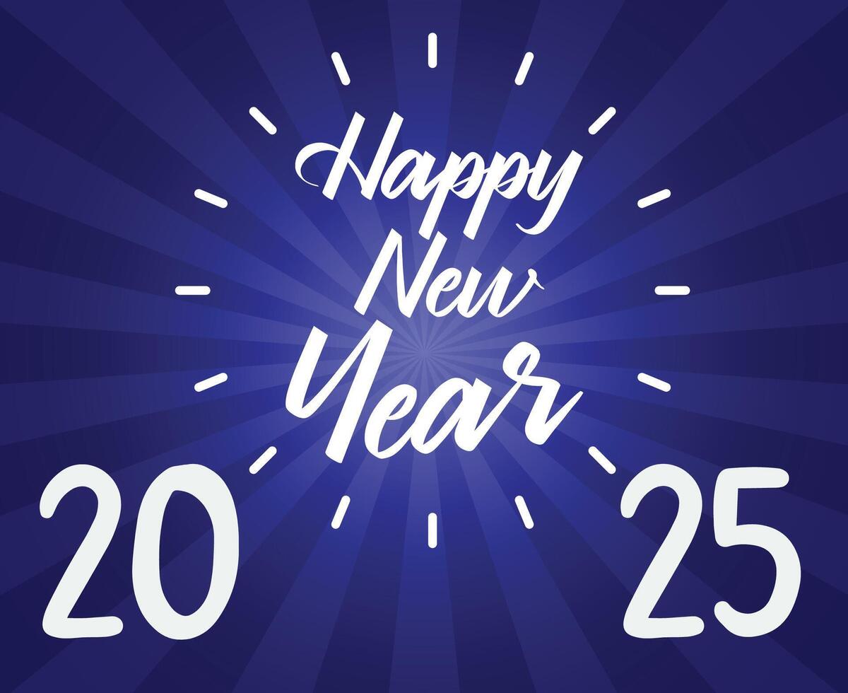 2025 Happy New Year Abstract Blue And White Festive Design Illustration vector
