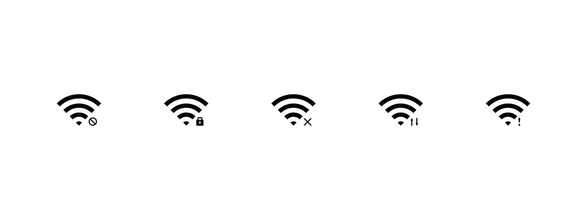Wifi Signal Icons Set. Network signal, Internet sign. WIFI. Wifi signal strength. Wireless technology. Radio signals waves, radar, antenna, satellite signal symbols . vector