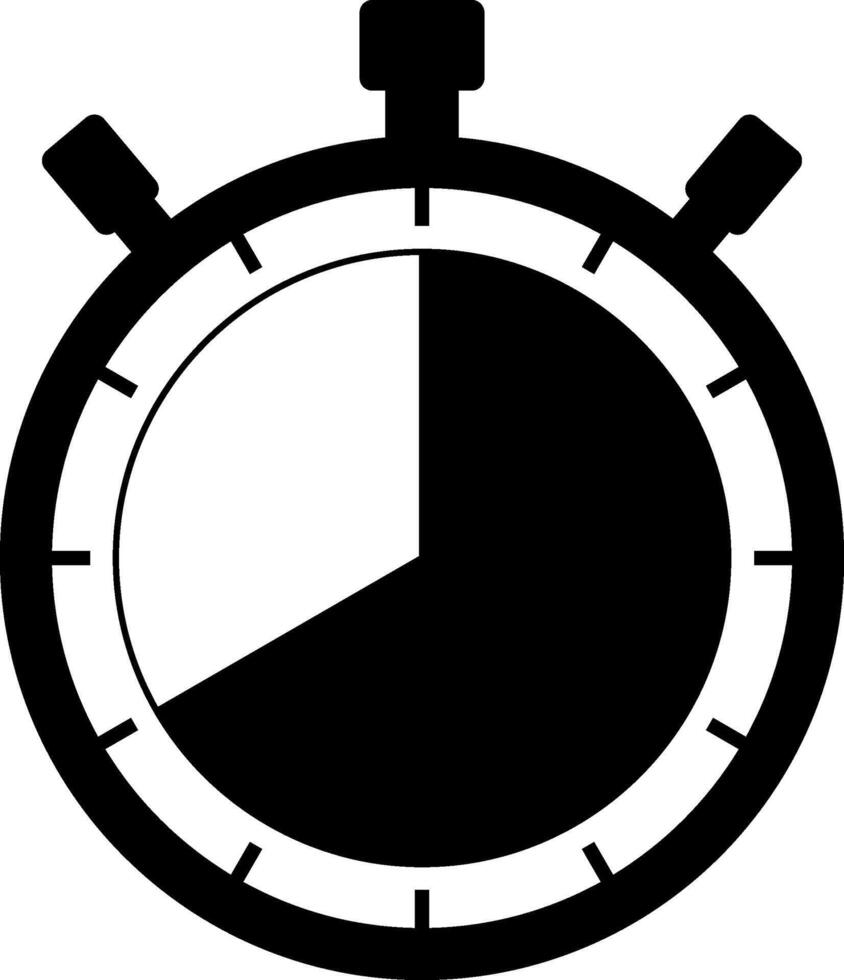 Shortest time. Stopwatch icon. black and white. vector