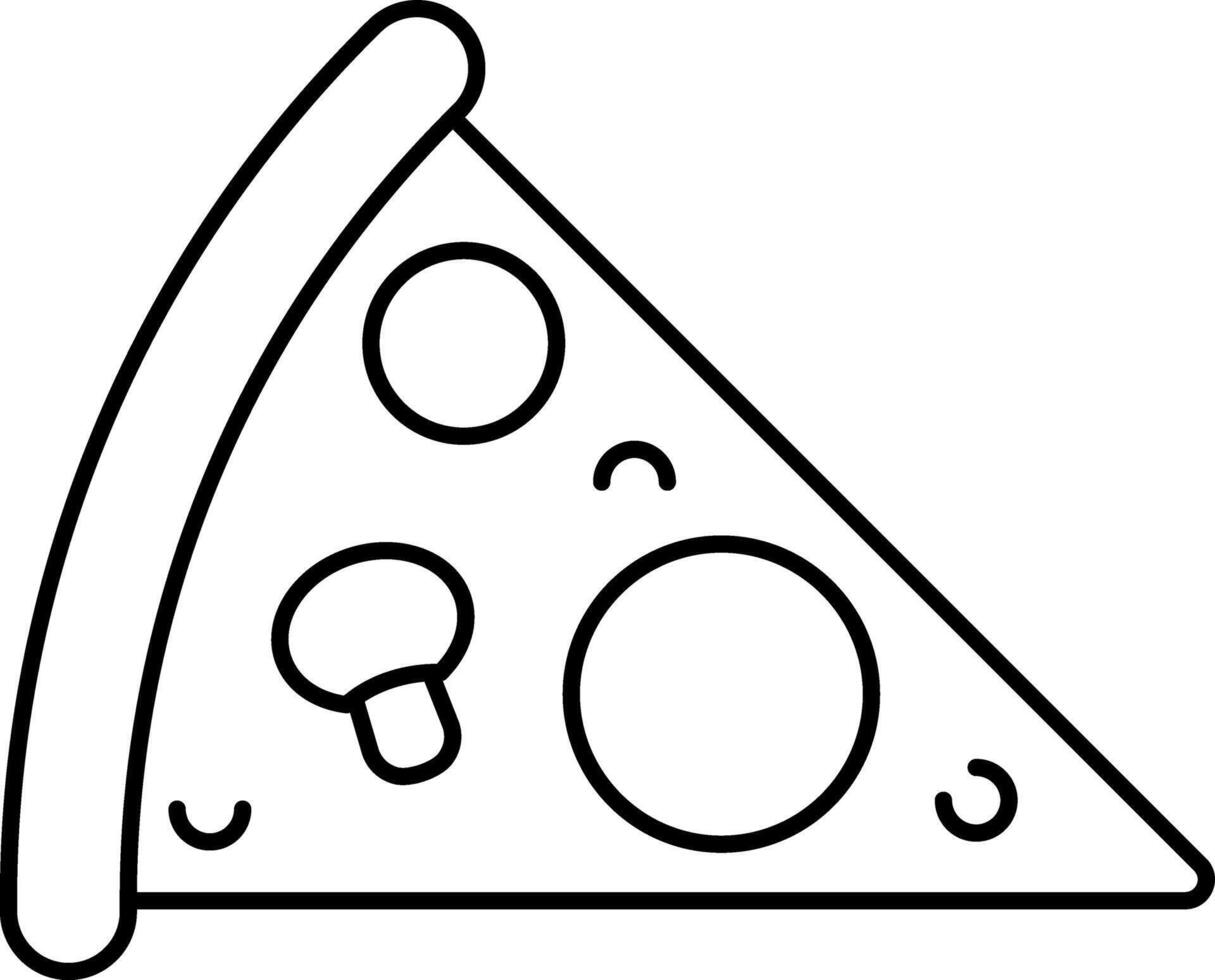 Pizza line icon. thin sign of fast food illustration. Pizzeria cafe logo vector