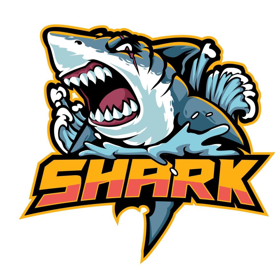Shark Mascot. E-Sport Logo. Shark Attack. vector