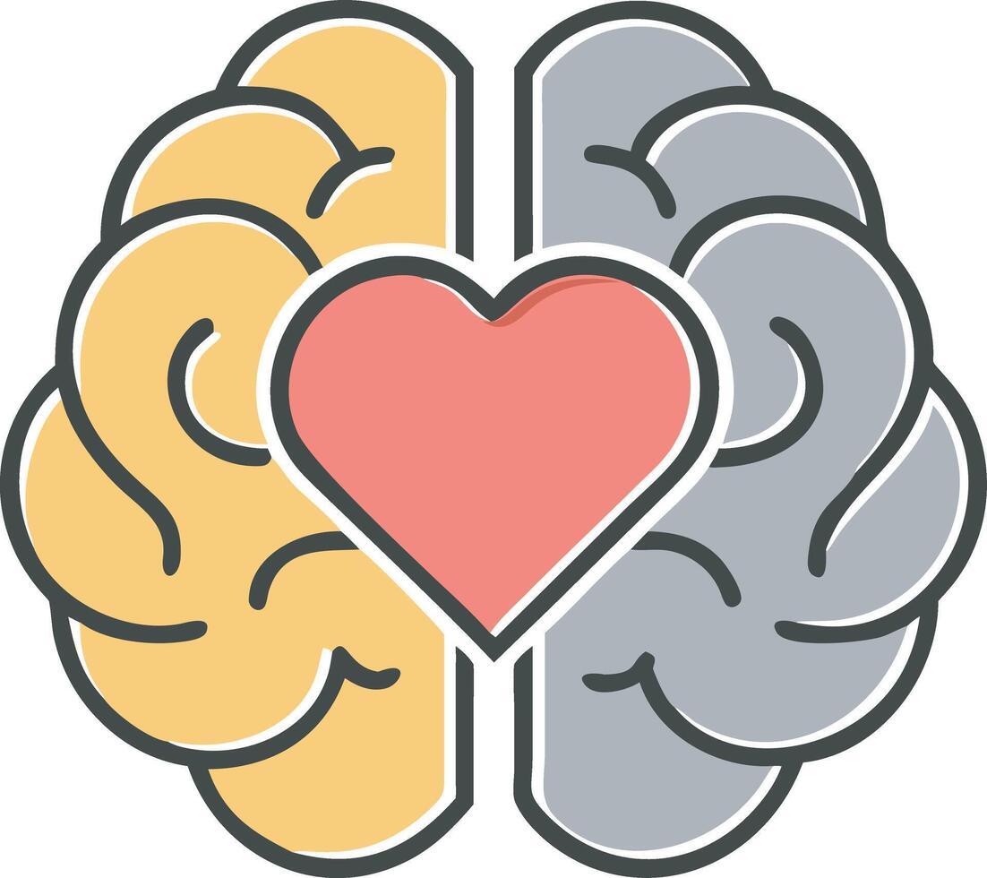 human brain on white background vector