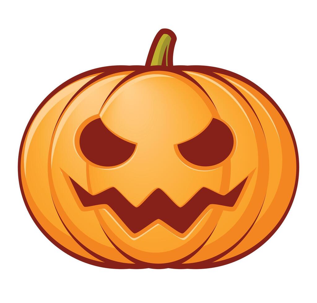 Halloween pumpkin, color cartoon illustration of Jack o lantern, isolated on white background vector