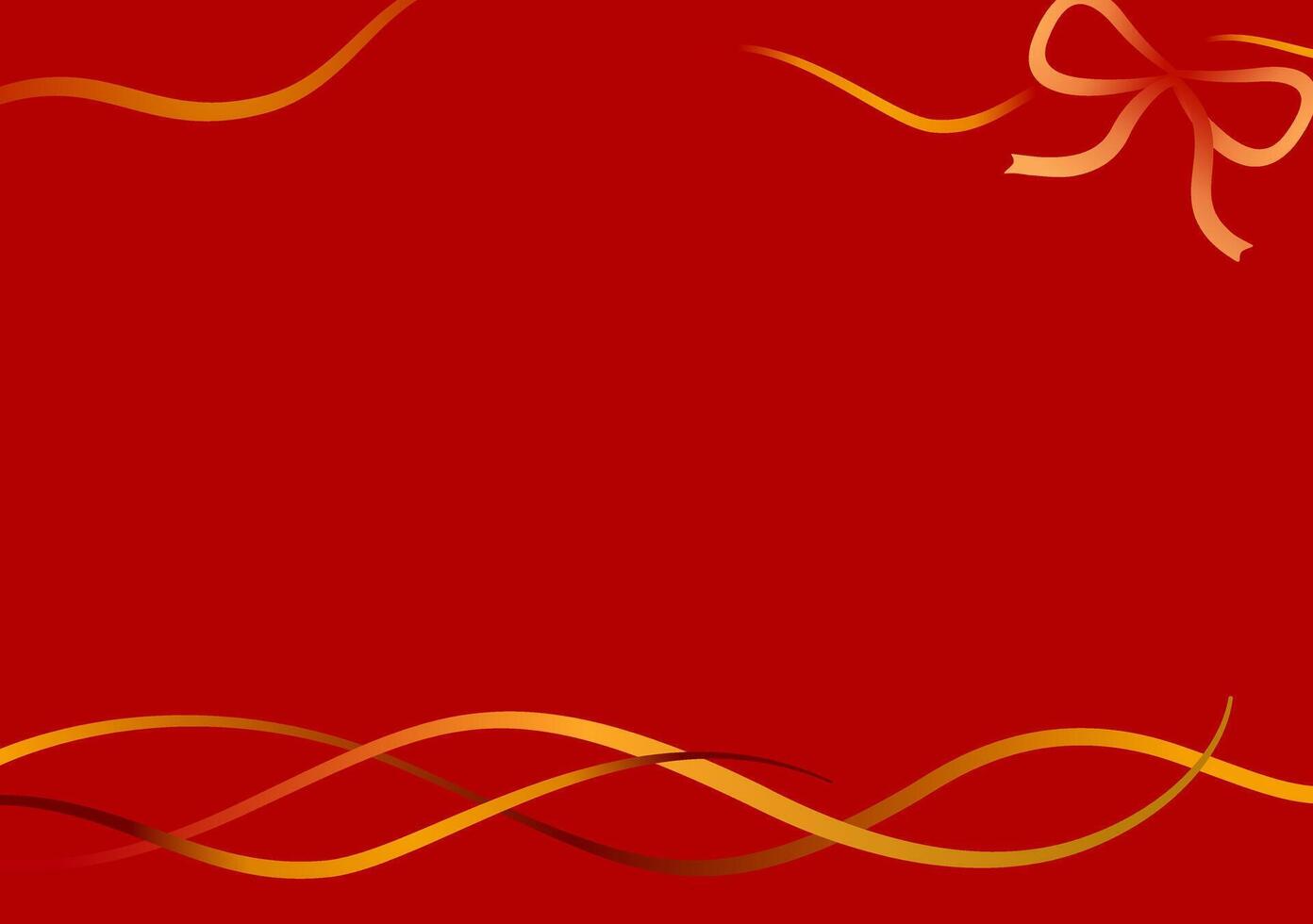 Christmas theme in red background with gradient ribbon decoration for using as background, banner, greeting card vector