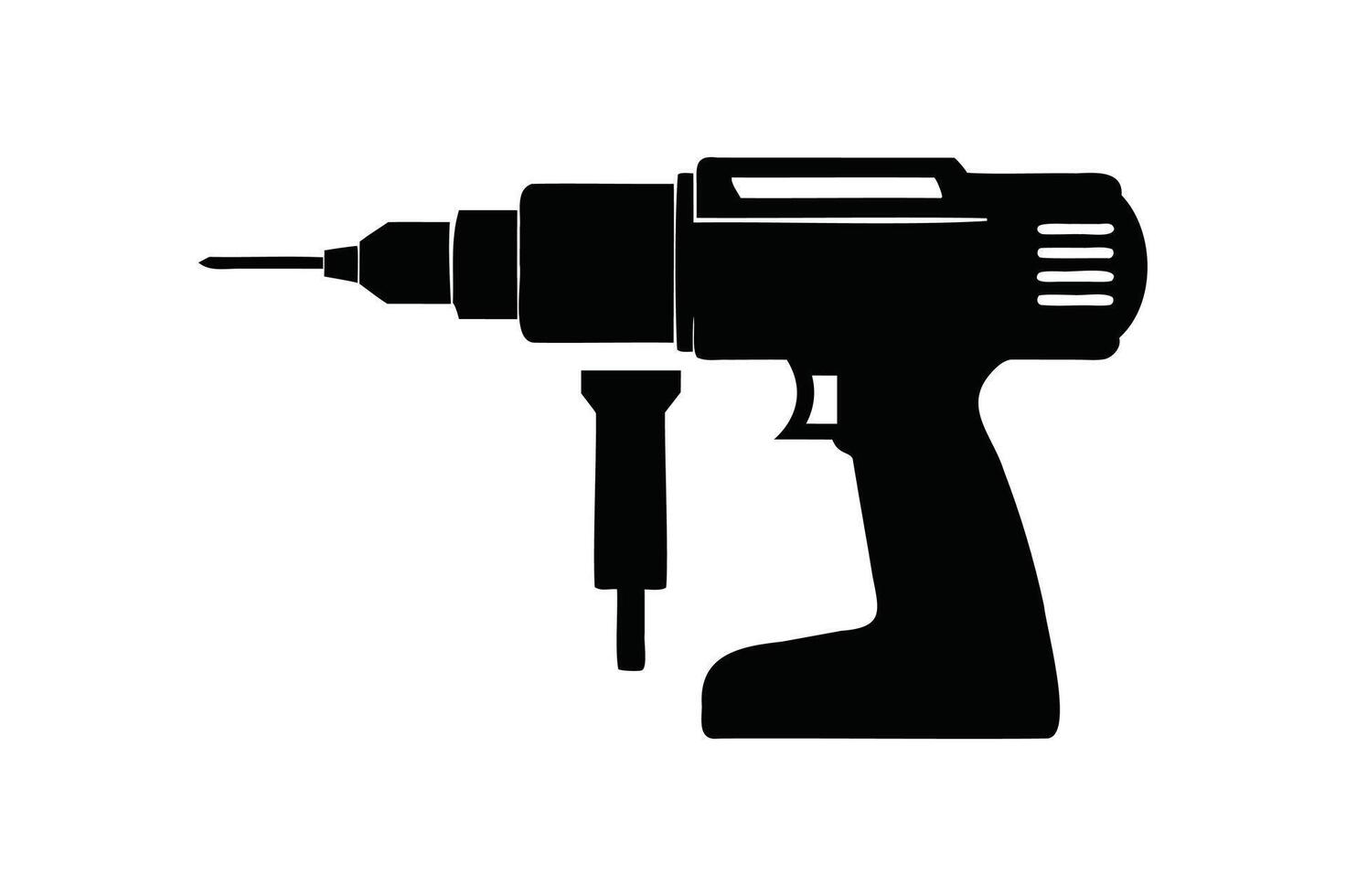 a black and white silhouette of a drill vector
