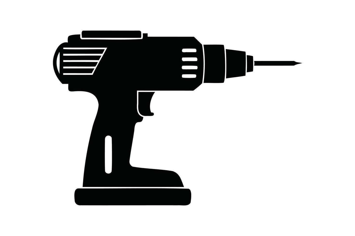 a black and white illustration of a drill vector