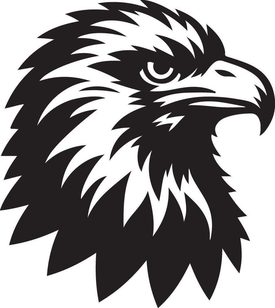 an eagle head silhouette on a white background vector