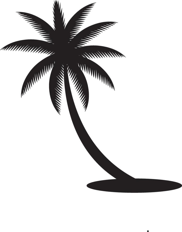 a palm tree silhouette on a white background vector