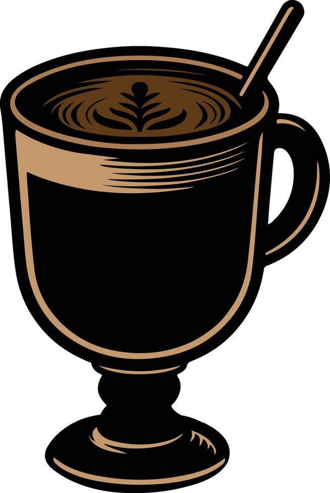 coffee cup with a spoon and spoon in it vector