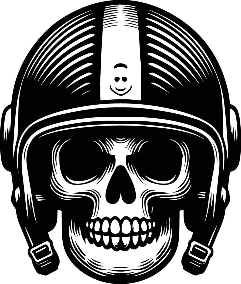 skull in a helmet illustration vector