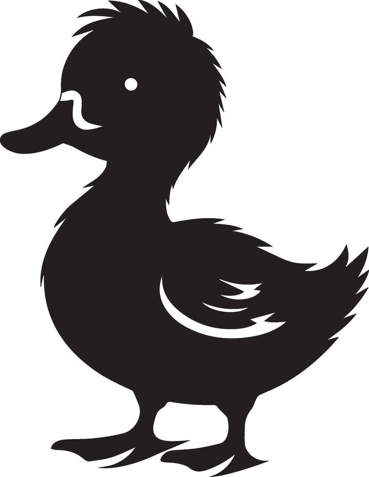 a black duck silhouette on a white background vector