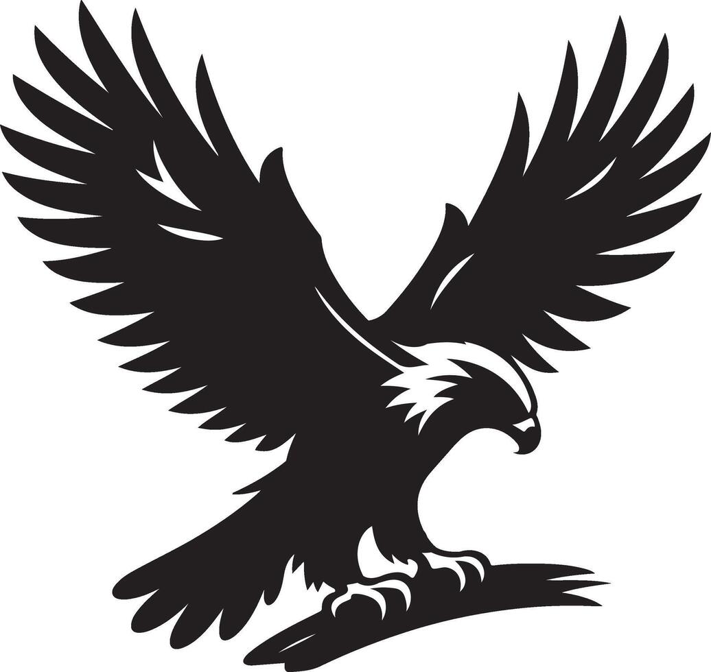 eagle silhouette on white background vector
