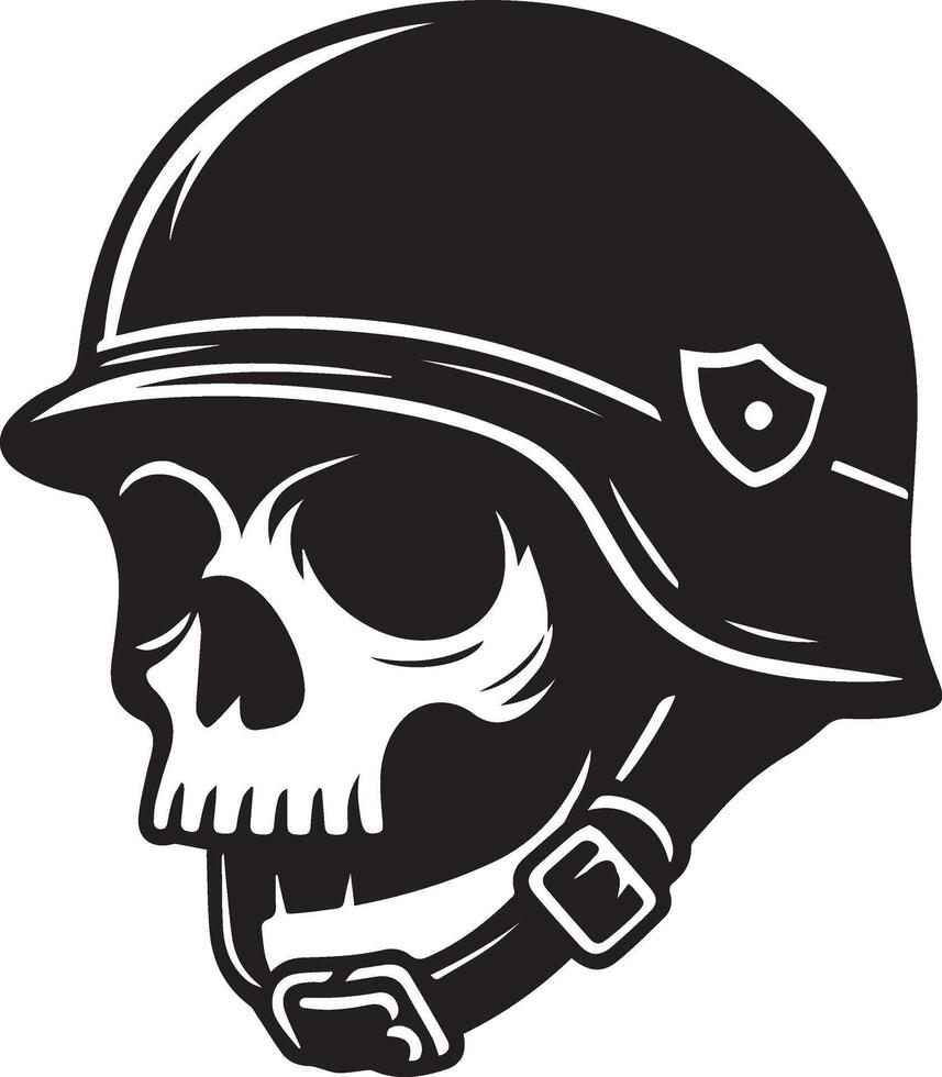 a skull wearing a helmet with a shield on it vector